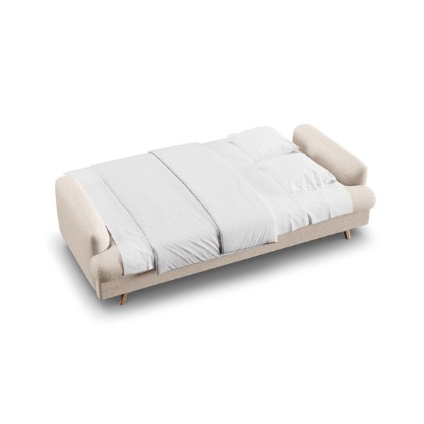 Canapea bej extensibilă/cu spațiu de depozitare 233 cm Naomi – Micadoni -image-3