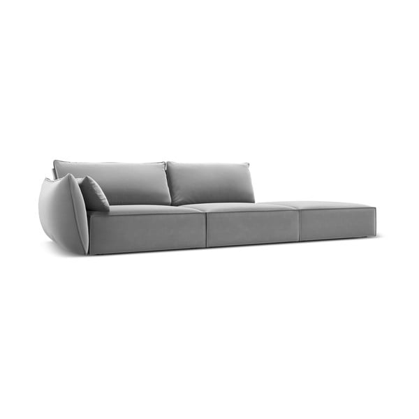 Canapea gri deschis cu tapițerie din catifea, cu colț pe partea stângă 264 cm Vanda – Mazzini Sofas-image-2