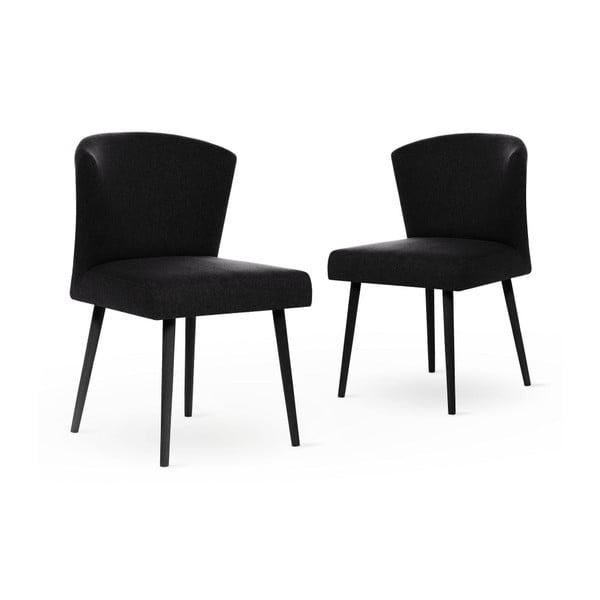 Set 2 scaune cu picioare negre My Pop Design Richter, negru