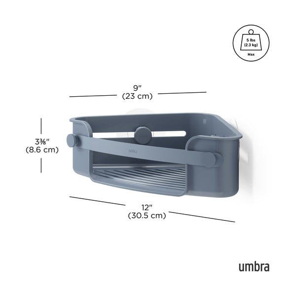 Raft pentru baie albastru autoadeziv/pentru colț din plastic reciclat Flex – Umbra-image-4