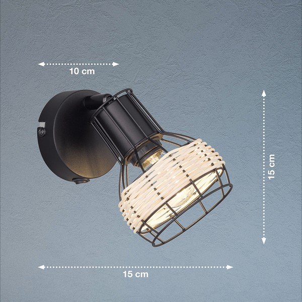 Aplică de perete neagră Straw – Fischer & Honsel-image-2