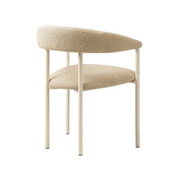 Scaun de living crem cu cotiere tapițat Lea – Micadoni -image-2