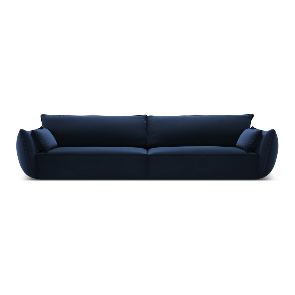 Canapea albastru-închis cu tapițerie din catifea 248 cm Vanda – Mazzini Sofas