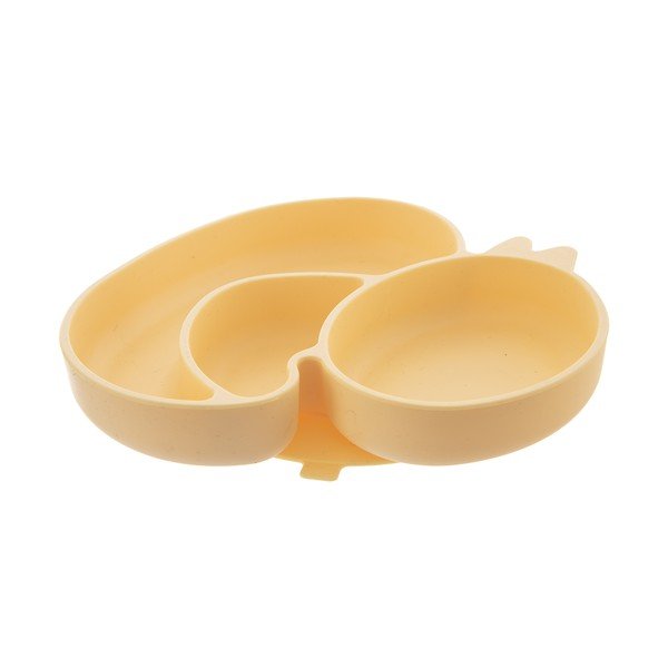 Farfurie pentru copii galbenă din silicon 19x19,5 cm Chicken – Orion-image-3