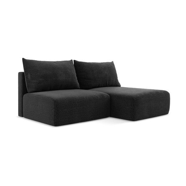 Colțar negru extensibil/cu spațiu de depozitare (cu colț pe partea dreaptă) Kalena – Makamii-image-2