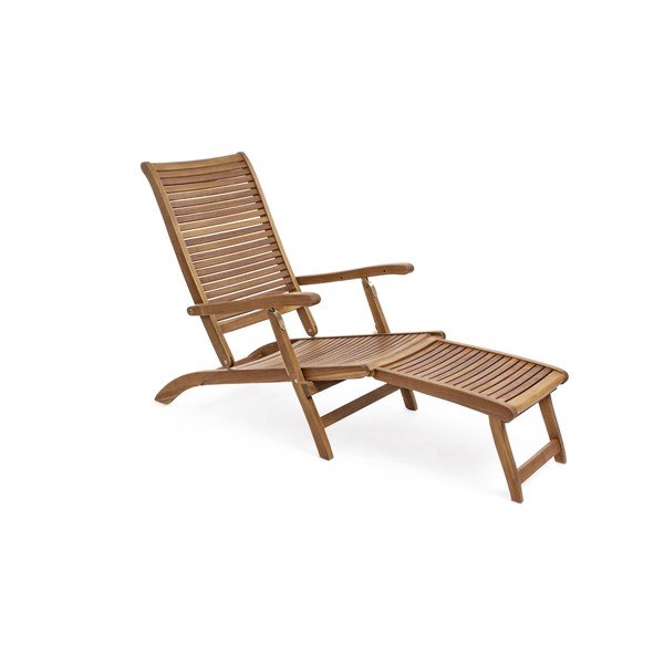 Șezlong de grădină în culoare naturală din lemn masiv Noemi – Bizzotto
