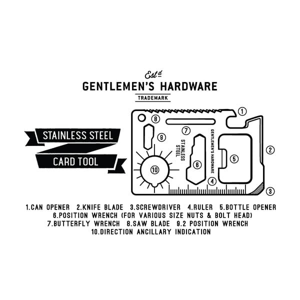 Briceag multifuncțional în formă de carte de credit Gentlemen's Hardware-image-4