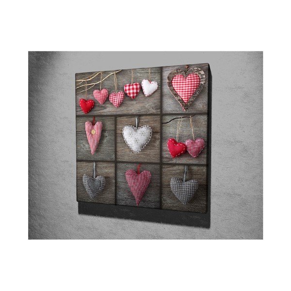 Tablou pe pânză Hearts, 45 x 45 cm-image-2