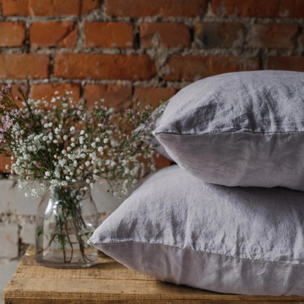 Față de pernă din in 80x80 cm Light Grey – Linen Tales-image-2