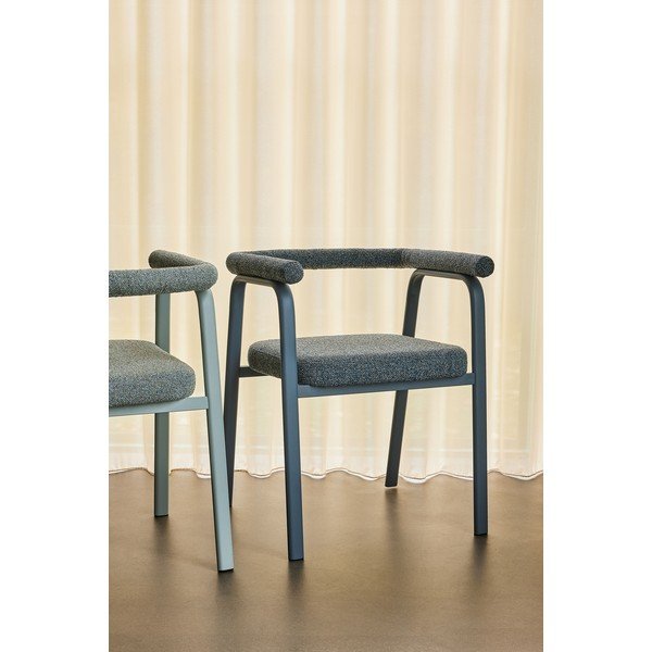 Set de scaune de sufragerie gri cu cotiere 2 buc. tapițat Ecto – Hübsch-image-1