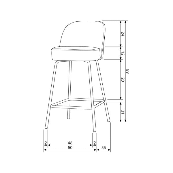 Scaun de bar cărămiziu din catifea (înălțime șezut 64 cm) Vogue – WOOOD-image-1