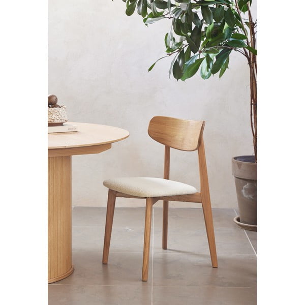 Scaun de dining crem/în culoare naturală Elim – Unique Furniture-image-2