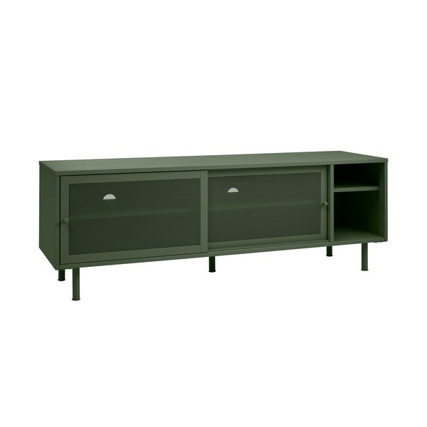Comodă TV verde-închis din metal 160x55 cm Veep – Unique Furniture-image-4
