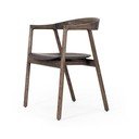 Scaun de dining maro din lemn  de stejar Muna – Gazzda