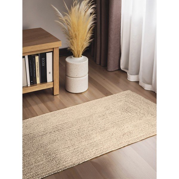 Covor tip traversă crem reversibil/țesut manual din iută 80x200 cm Juno – Hanse Home-image-1