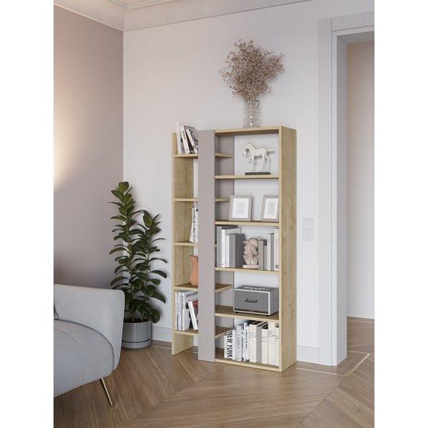 Bibliotecă cu aspect de lemn de stejar 80x152 cm Axel – Marckeric-image-1