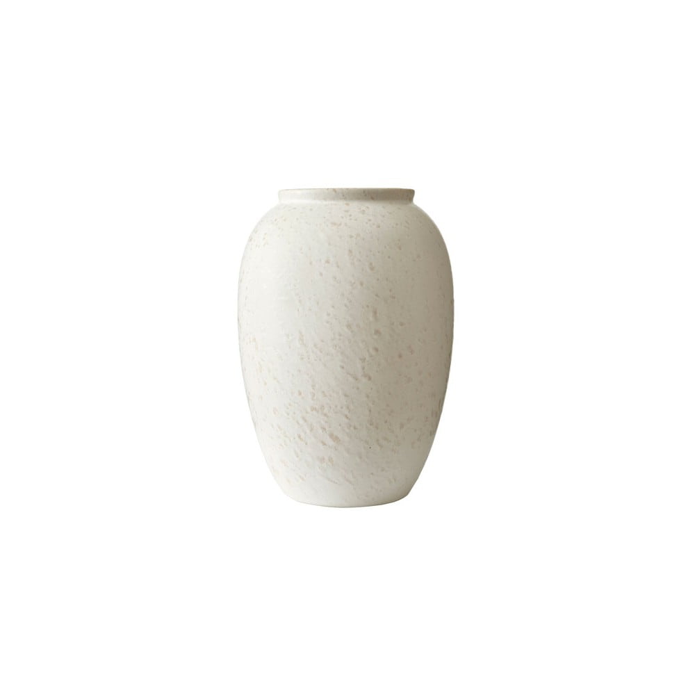 Vază din gresie ceramică Bitz,  înălțime 25 cm, alb - crem