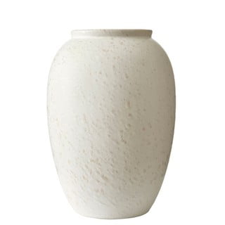 Vază din gresie ceramică Bitz,  înălțime 25 cm, alb - crem