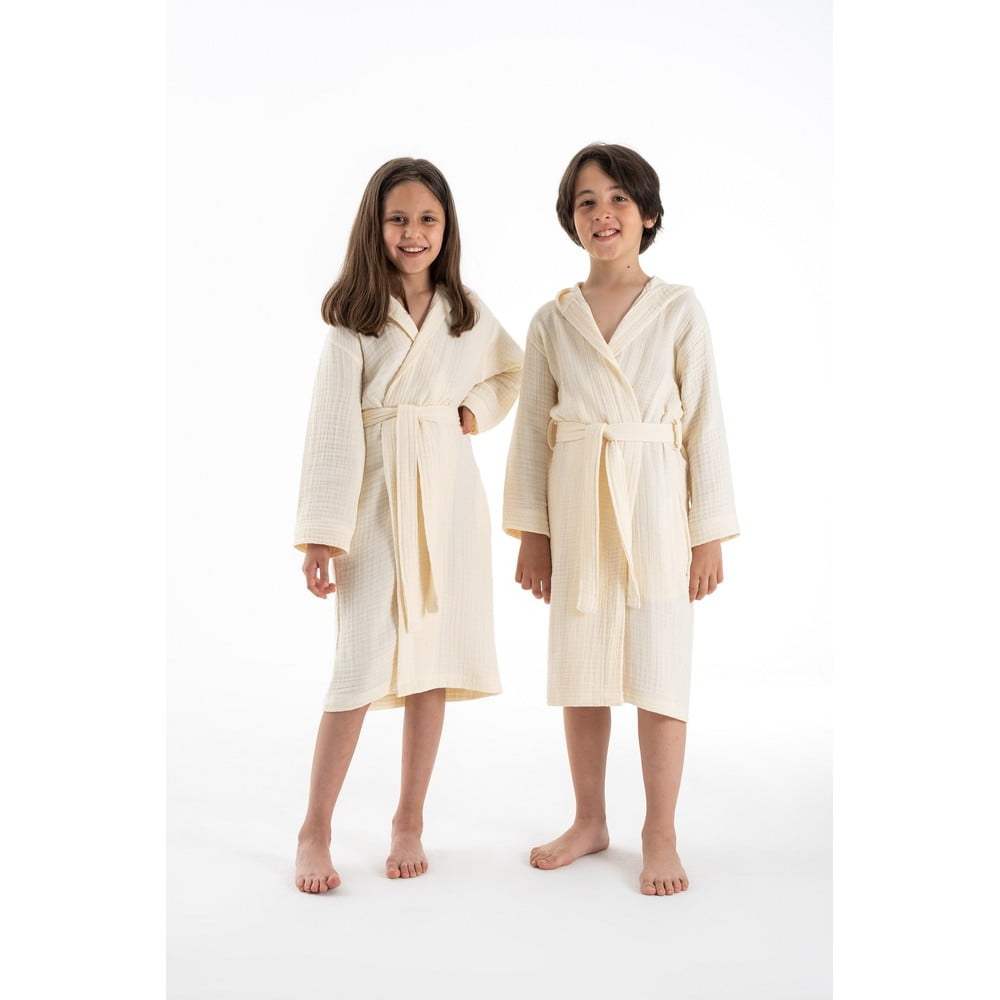 Halat pentru copii crem pentru 5-6 ani din muselină Muslin – Foutastic