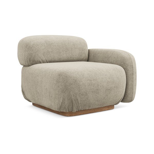 Modul pentru canapea modulară bej cu tapițerie din țesătură bouclé (cu colț pe partea dreaptă) Ailani – Makamii-image-1