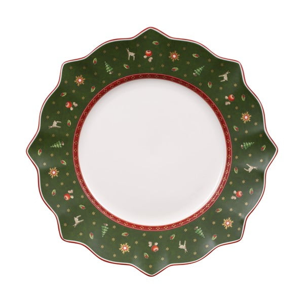 Farfurie din porțelan verde cu motiv de Crăciun Villeroy & Boch, ø 28 cm