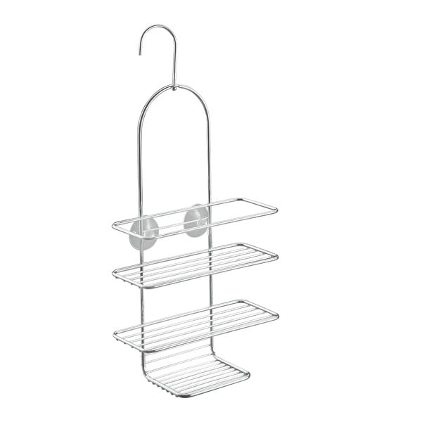 Raft pentru baie argintiu lucios de agățat din oțel Luxy – Metaltex
