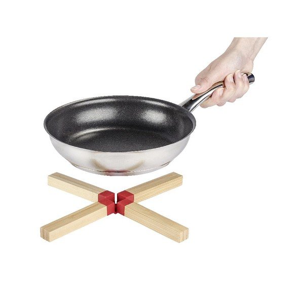 Suport din lemn pentru vase fierbinți Wenko Cross Red, roșu-image-1
