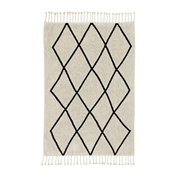 Covor crem lavabil/țesut manual din bumbac 140x200 cm Bereber Beige – Lorena Canals