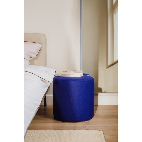 Puf albastru cu tapițerie din lână Folk – noo.ma-image-4