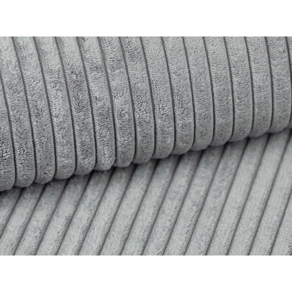 Taburet gri deschis cu tapițerie din catifea reiată Campi – Cosmopolitan Design-image-2