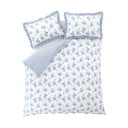 Lenjerie de pat albă-albastră pentru pat dublu 200x200 cm Lucie Floral Frill – Catherine Lansfield