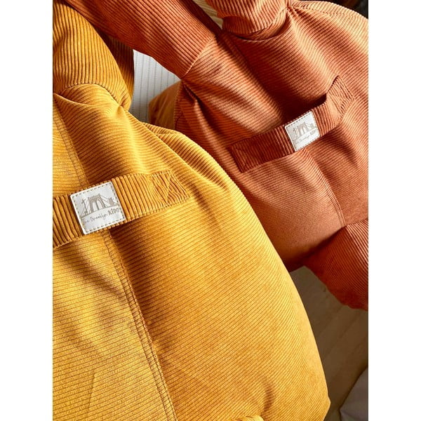 Fotoliu puf pentru copii galben ocru Funny Bunny – The Brooklyn Kids-image-1