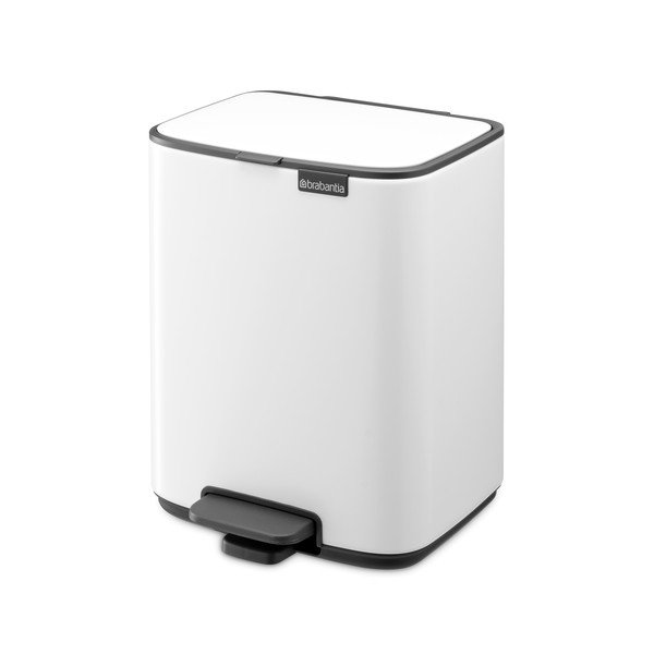 Coș de gunoi alb cu pedală din oțel 7 l Bo – Brabantia