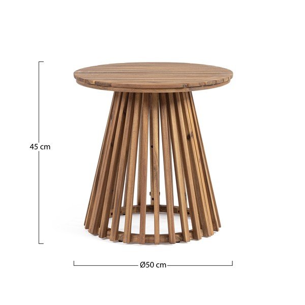 Măsuță de grădină rotundă din lemn de acacia ø 50 cm Rodano – Bizzotto-image-4