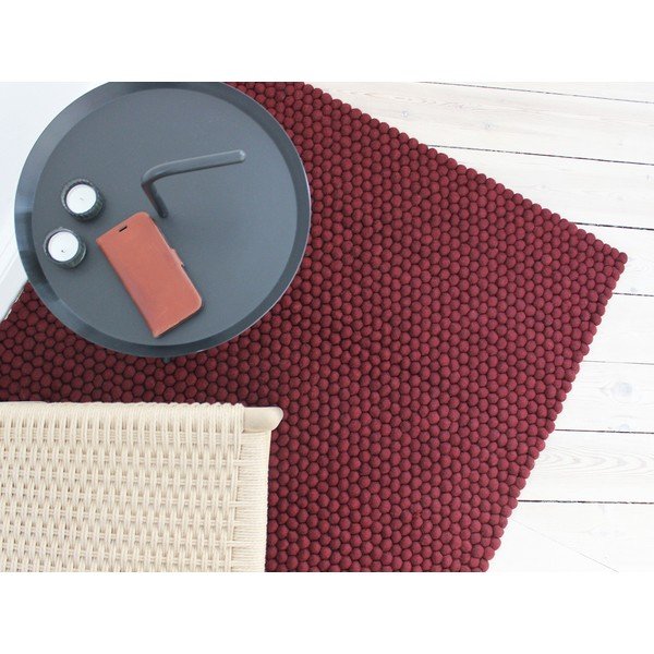 Covor cu bile din lână Wooldot Ball Rugs, 120 x 180 cm, vișiniu închis-image-2
