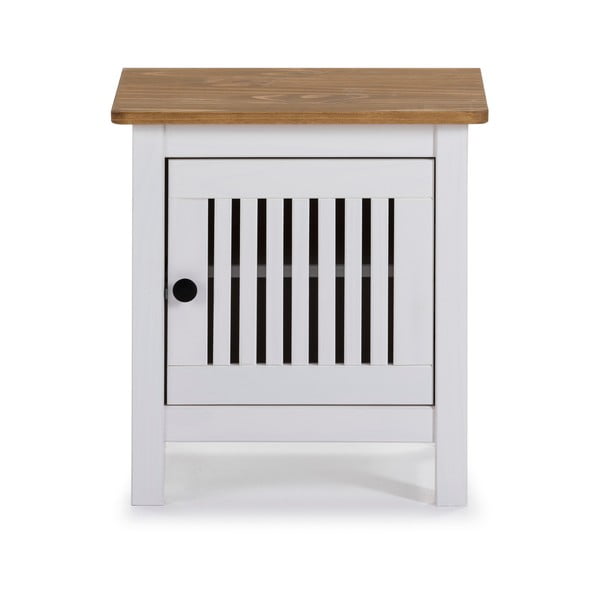 Noptieră din lemn Marckeric Bruna, alb-image-2