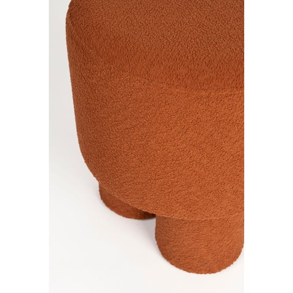 Taburet cărămiziu cu tapițerie din țesătură bouclé Marcos – White Label-image-2