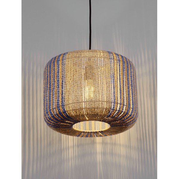 Lustră albastră/în culoare naturală cu tapițerie din frânghie ø 33 cm Abby – Nova Luce-image-1