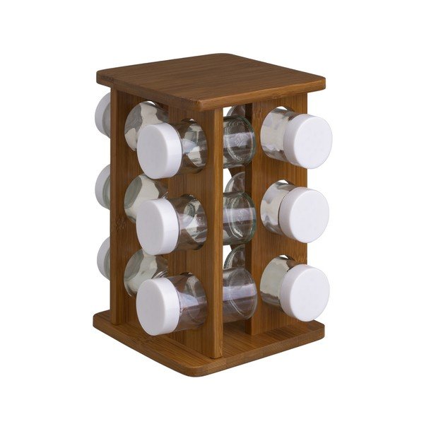 Recipiente de condimente cu suport 12 buc. Bamboo Walnut – Casa Selección