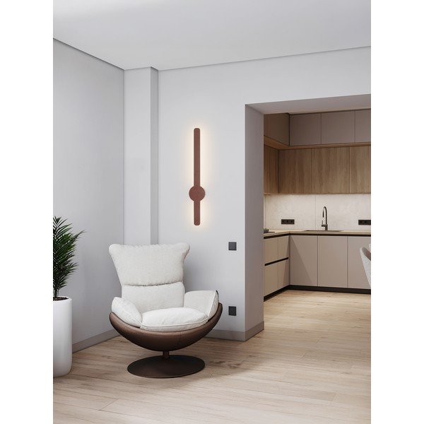 Aplică de perete maro LED din aluminiu Norei – Nova Luce-image-3