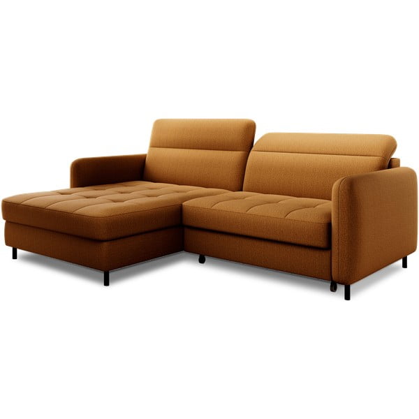 Colțar galben extensibil/cu spațiu de depozitare cu tapițerie din catifea (cu colț pe partea stângă/cu șezlong) Gomsi – ELTAP-image-2