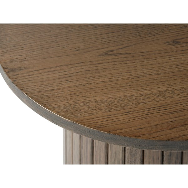 Măsuță auxiliară rotundă cu aspect de lemn de stejar ø 50 cm Nola – Unique Furniture-image-3