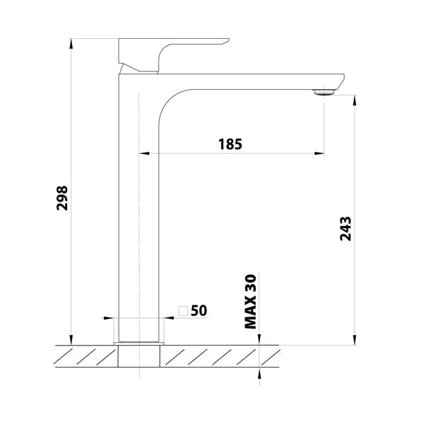 Baterie aurie pentru chiuvetă înaltă Spy – Sapho-image-4