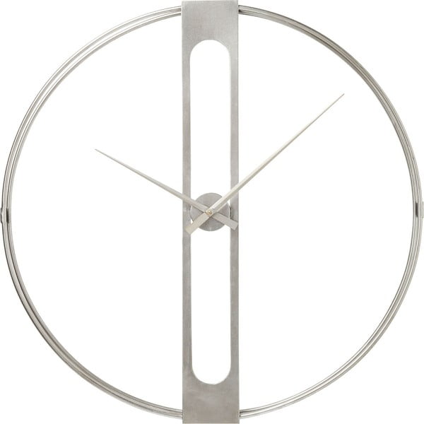 Ceas de perete Kare Design Clip, diametru 60 cm, argintiu