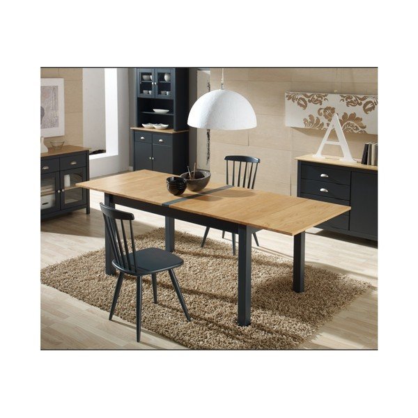 Masă extensibilă din lemn masiv de pin Marckeric Jade, 150 x 85 cm, gri antracit-image-3