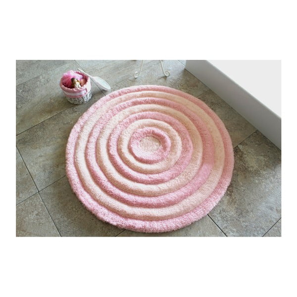Covoraș de baie Confetti Bathmats Ecru, Ø 90 cm, roz