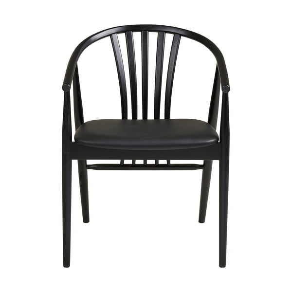 Scaun de dining negru cu cotiere din lemn de fag Agustin – House Nordic-image-2