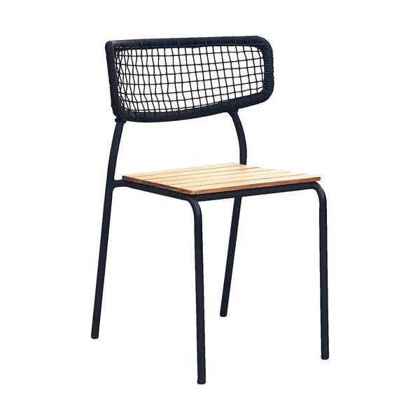 Scaune de grădină negre 4 buc. din metal Nashville – House Nordic