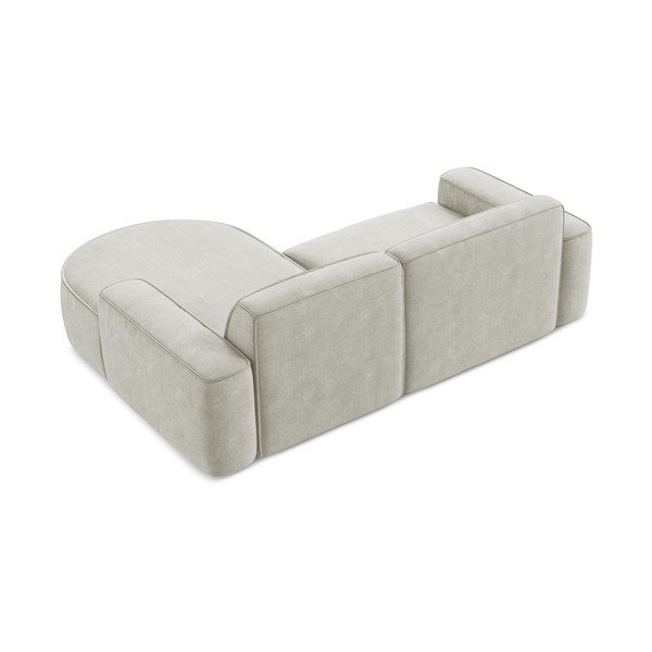 Colțar crem cu tapițerie din chenille (cu colț pe partea dreaptă/cu șezlong) Omao – Makamii-image-3