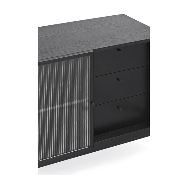 Comodă Teulat Blur, lățime 180 cm, negru-image-1